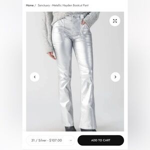 Sanctuary Shimmering Silver Bootcut Pants